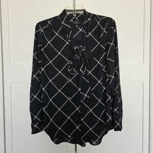 NWOT: Worthington plaid tie neck blouse size S